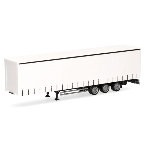 Herpa Semirreboque Lowliner Sider Branco com Chassi Preto