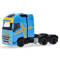 Herpa Volvo FH16 Globetrotter XL 20 6x4 Cavalo Mecânico com Torre Azul e Amarelo
