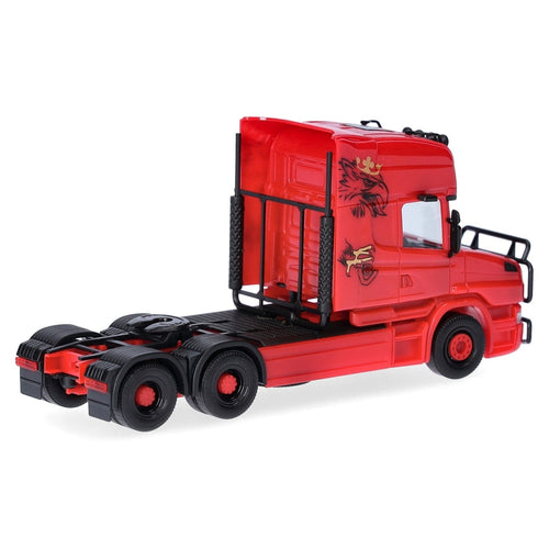 Herpa Scania Topline Hauber 04 6x4 Cavalo Mecânico Vermelho com Detalhes Pretos