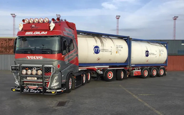 Tekno Volvo FH05 Globetrotter XL 6x2 D-Tec Flexitrailer 2x Tanque Contêiner SL Logistics