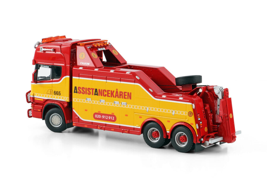 WSI Scania 164 Topline 6x4 Falkom Guindaste de Resgate Assistancekåren Preto