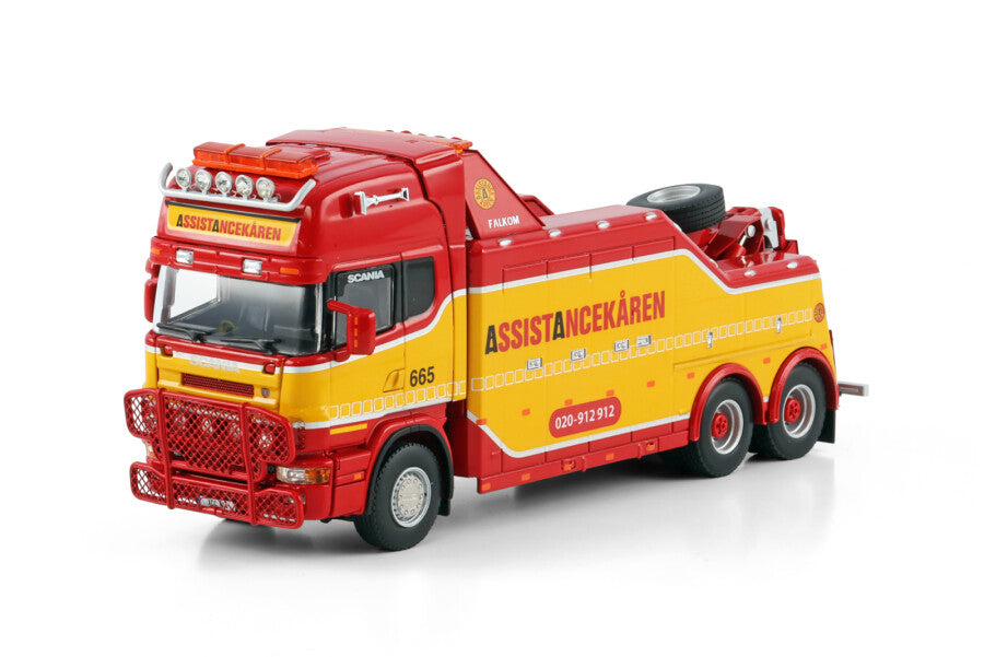 WSI Scania 164 Topline 6x4 Falkom Guindaste de Resgate Assistancekåren Preto