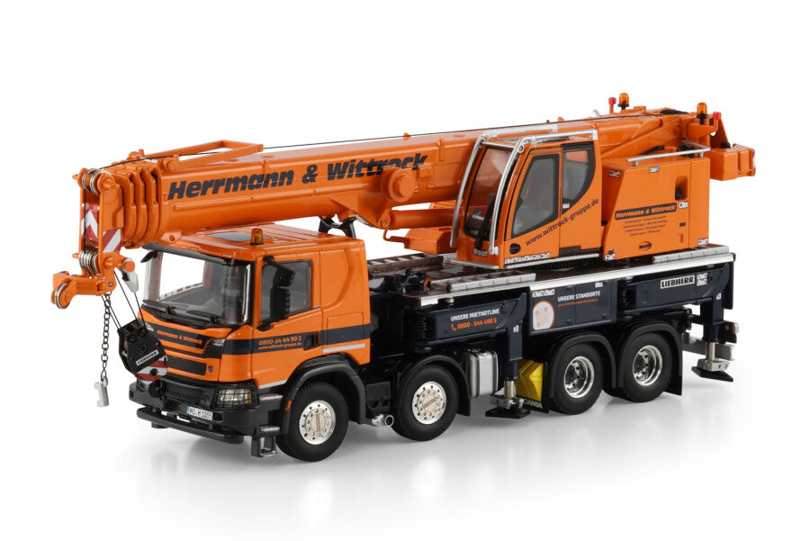 WSI Scania P500 8x4 Liebherr LTF 1060-4.1 Guindaste Móvel Herrmann & Wittrock