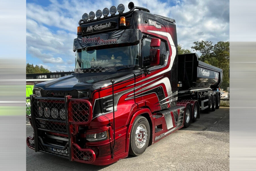 WSI Scania Vlastuin Torpedo 6x2 com Semirreboque Basculante 3 Eixos Na Schakt
