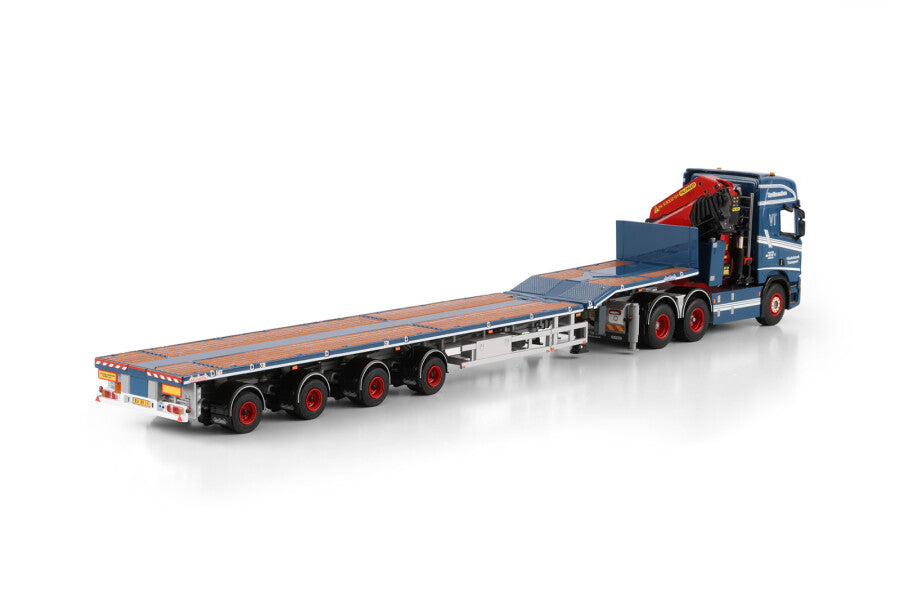WSI Scania R Highline CR20H 6x2 Cavalo Mecânico com Semirreboque Plataforma 4 Eixos e Guindaste Palfinger PK 65002 SH