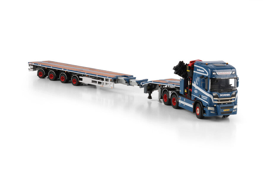 WSI Scania R Highline CR20H 6x2 Cavalo Mecânico com Semirreboque Plataforma 4 Eixos e Guindaste Palfinger PK 65002 SH