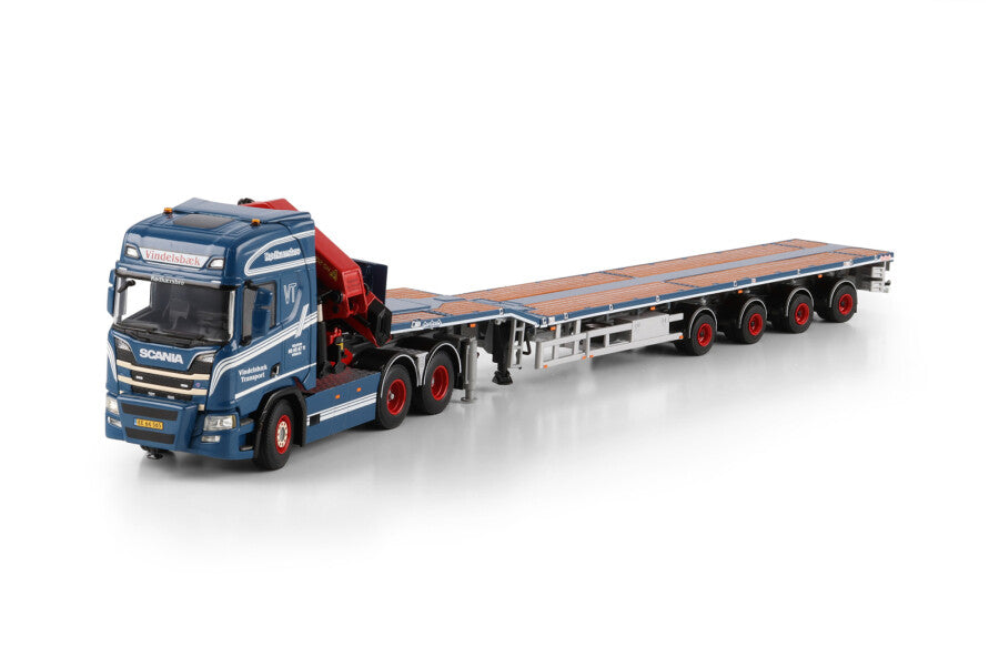 WSI Scania R Highline CR20H 6x2 Cavalo Mecânico com Semirreboque Plataforma 4 Eixos e Guindaste Palfinger PK 65002 SH